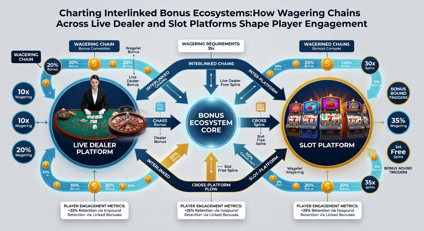 Infographic showing player progression paths and metrics influenced by combined live dealer and slot wagering activity