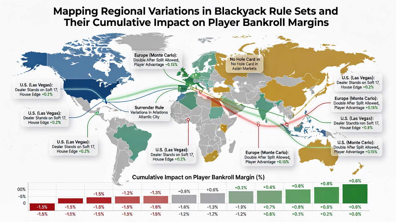 Chart displaying house edge comparisons across different blackjack rule sets