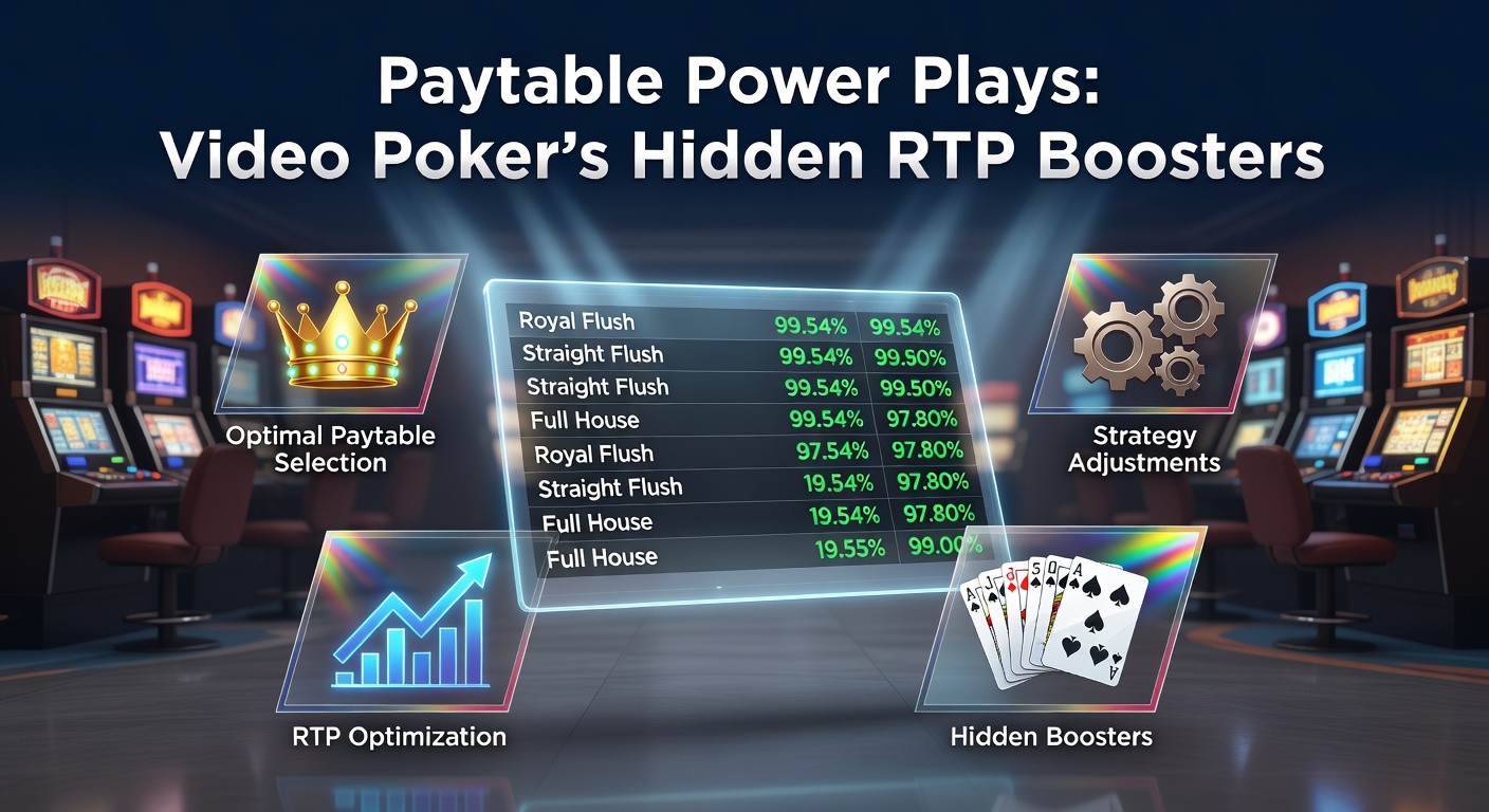 Close-up of a video poker machine screen displaying a detailed paytable with payout multipliers for various hands