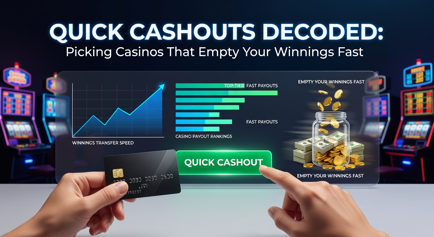 Digital graphic showing speedy casino payouts with coins flying out of a slot machine into a wallet, symbolizing fast cashouts