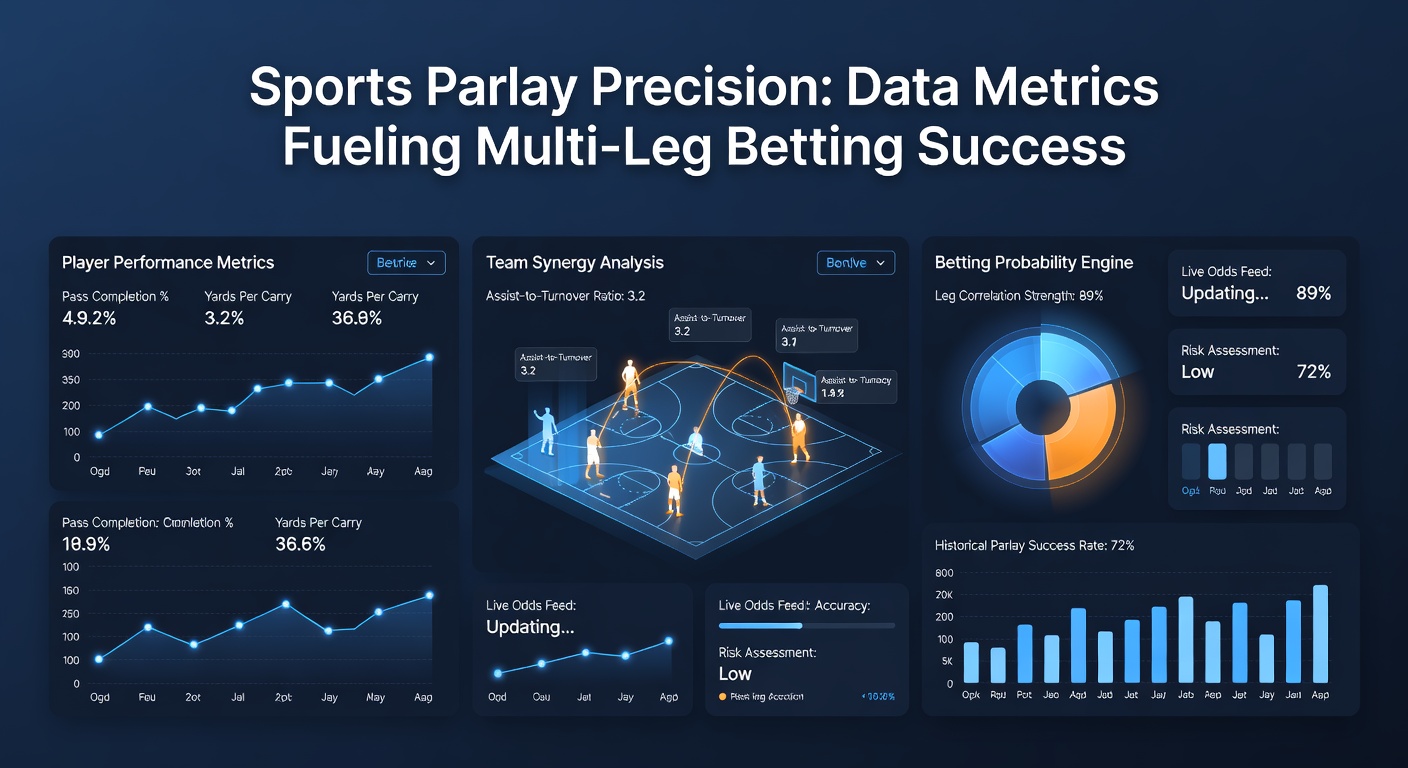 Detailed chart displaying parlay success rates correlated with key data metrics across major sports leagues, including NBA, NFL, and MLB trends